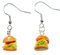 Miniblings Hamburger Cheeseburger Ohrringe Hänger Big Burger Fast Food Kawaii - Handmade Modeschmuck I Ohrhänger Ohrschmuck versilbert