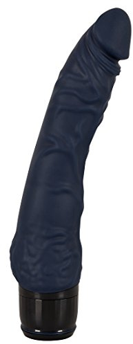 Vibra Lotus Penis - klassischer Vibrator mit 7 verschiedenen Vibrationsstufen, softer Stimulator mit Äderung und Eichel für sie, lila