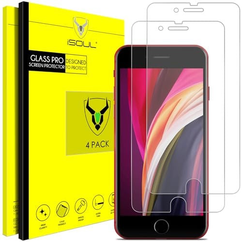 iSOUL [2 Pack] Screen Protector for Apple iPhone 6 6s 7 8 Tempered Glass Film 9h HD, 0.3mm Shatterproof Protection 4.7 Inches [3D Touch] [Bubblefree] (Packaging may vary)