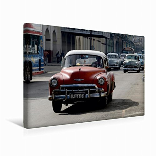 Premium Textil-Leinwand 45 x 30 cm Querformat Premium Textil-Leinwand 45 cm x 30 cm quer Kuba: Oldtimer auf Havannas Straßen | Wandbild, HD-Bild auf Keilrahmen, Wanddekoration, Kunstdruck von Elmar Th