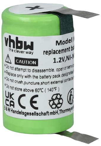 vhbw 1x Akku kompatibel mit Braun 5556, 3550, 3510, 2501, 3525, 2500, 3512, 2515, 2505, 3000 Rasierer (1100 mAh, 1,2 V, NiMH)
