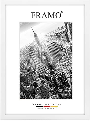 FRAMO Cadre photo en bois 65 x 60 cm sur mesure - Blanc mat | Couleur/Taille sélectionnable | verre acrylique antireflet | Cadre pour Puzzle | Photos | affiche