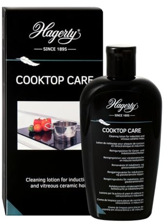Hagerty Cooktop Care Hob Cleaner 250 ml I Effective care lotion for glass ceramic and induction hobs I Powerful ceramic hob cleaner with diatomaceous earth I Stove cleaner with protective effect