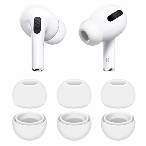 IiEXCEL 3 Paar Ohrstöpsel, kompatibel mit AirPods Pro & Pro 2, kleine Größe, Ersatz-Silikon-Gummi-Ohrstöpsel, Gel-Zubehör, Weiß