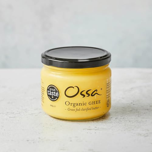Ossa Organic Ghee for Cooking - Grass Fed Clarified Butter Keto Friendly | Includes 1 jar of organic grass fed clarified butter made from British cows for everyday cooking and baking.