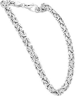 FILANGO Halskette Unisex 925er Silber Königskette mit Karabinerverschluss hochglanzpoliert silberfarben rhodiniert 10 mm Länge 70 cm