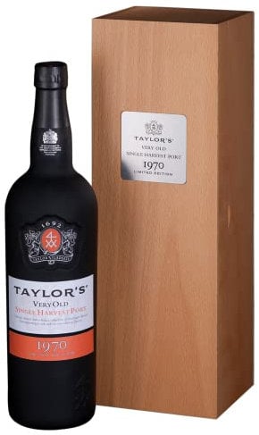 Taylors Very Old Single Harvest Vintage 1970 Port 75cl in Wooden Gift Box