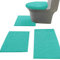 Madeals Chenille Badteppich-Set 4-teilig mit WC-Deckelbezug und Vorleger Set Combo, Soft Shaggy Badvorleger Set 3-teilig und U-förmiger WC-Bodenteppich Türkis