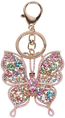 TOYANDONA Papillon Porte-Clés Cristal Porte-Clés Strass Sac Charmes Alliage Porte-Clés Décoration pour Sac à Dos Téléphone Sac à Main Clé de Voiture