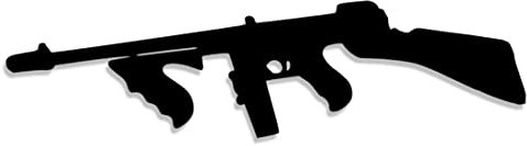 Decus Shop Tommy Gun 3137 // Sticker Aufkleber vers. Größe Farbe