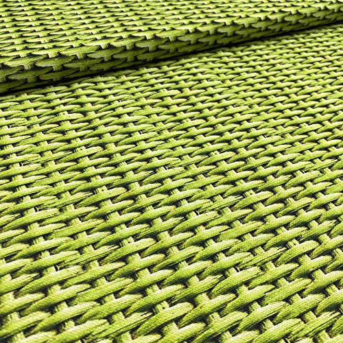 Kt KILOtela Leinwandstoff, Meterware, Digitaldruck, Halbpanama, 100 % Baumwolle, Breite 280 cm, Korbgeflecht, Grün