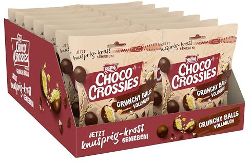 Nestlé CHOCO CROSSIES Crunchy Balls Vollmilch, Knusper-Kugeln aus krossen Weizencerealien, umhüllt mit zartschmelzender Vollmilchschokolade, 14er Pack (14 x 200g)