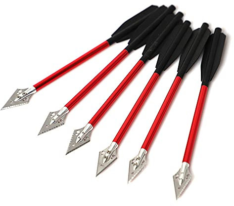 ACCMOS Aluminium Armbrustbolzen Pfeile 6,7 Zoll Steel Broadhead Tip Jagdpfeile für 50-80lbs Mini Armbrust Bogenschießen - Angeln Jagd Target Practice 6 Stück