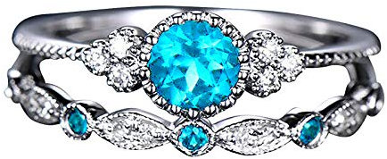 ROMIDA Damen Verlobungsring Sonne und Mond 925 Silber Ringe Damen Fingerringe Damenring,Mode Klassik Silber Schmuck Mädchen Frauen Schmuckgeschenke Einstellbare Ringe mit Zirkonia Muttertagsgeschenk