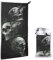 AROONS Schnell trocknendes Handtuch mit Tasche – schwarz-weißer Totenkopf-Druck, super saugfähiges Gesichtstuch, Mikrofaser, Reise-Sport-Handtücher, 40 x 80 cm