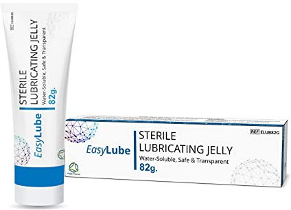 EasyLube Sterile Lubricating Jelly, Water-Soluble, Safe & Transparent Tube with Easy-to-Use Flip Cap (82g - Pack of 1)