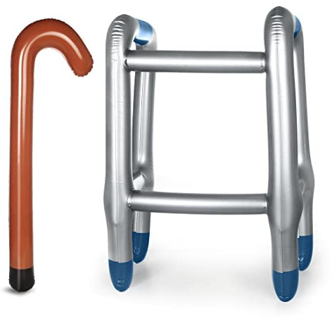 Aufblasbarer Rollator, Aufblasbare Gehhilfe, Aufblasbarer Spazierstock, Rentner Kostüm, Lustiges Geschenk für Karneval Fasching Geburtstag Cosplay