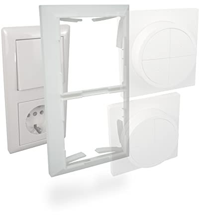 Cadelux Lichtschalter Abdeckung PHTD für Philips Hue Tap Dial Schalter (Rahmen 2-fach, Schneeweiß)