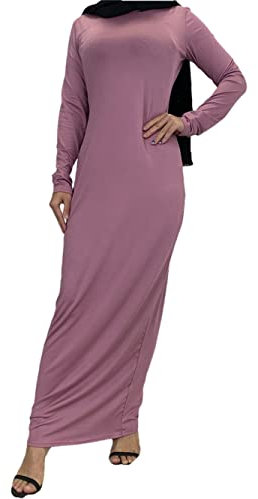 Vsadsau Abaya-Kleid für Damen, muslimisches Abaya-Kleid, Nahen Osten, Dubai, Abaya, Türkei, Kaftan, islamisch, arabisches Kleid, rose, Small