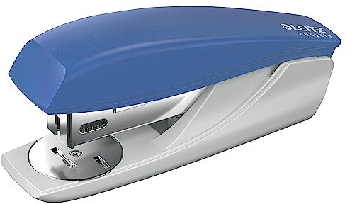 Leitz NeXXt Recycle kleiner Tacker für Büro & Schule, 25 Blatt, mit Heftklammerentferner & 200 Tackerklammern, Recycle-Sortiment, Blau, 56060035