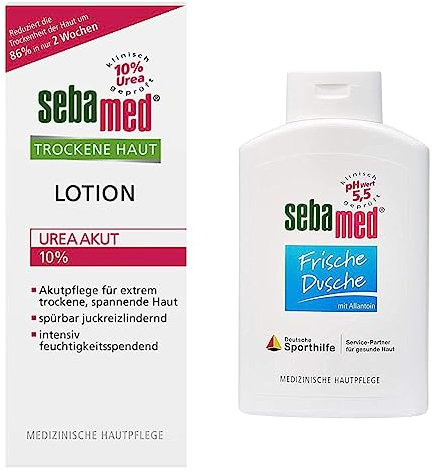 Sebamed Trockene Haut Lotion Urea Akut 200ml, lindert spürbar Spannungsgefühl & Frische Duschgel, empfindliche und strapazierte