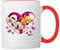 Spreadshirt Diddl Und Diddlina Verliebt Tasse Zweifarbig, One size, Weiß/Rot