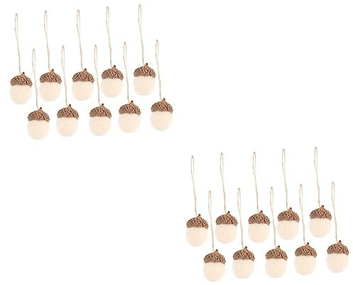 Amosfun 20 STK Eichel-bündel Aus Filz Filzschmuck Für Den Weihnachtsbaum Filzkugeln Weihnachtliche Ornamente Kieferngirlande Eichel-weihnachtsschmuck Gefühlt Herbst Weiß Schmuckstücke