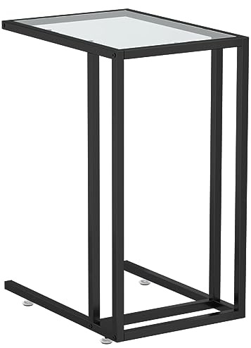 vidaXL Computer-Beistelltisch Transparent 50x35x65 cm Hartglas