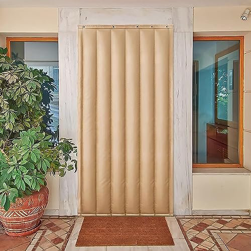 Home Thermal Insulated Door Curtain,Winter Thicken Cotton Heavy Duty PU Soundproof Sheet,Noise Barrier Soundproof Blanket For Door Cover,Waterproof Cold Protection Blanket Living Room Doorway ( Color