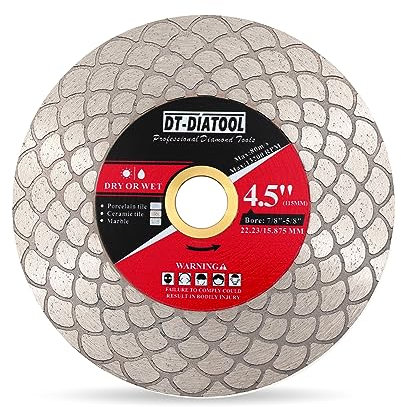 DT-DIATOOL Diamond Tile Disc 115mm - Diamond Double-sided Cutting Disc for Porcelain Ceramic Marble Edge Grinding with Fan-shaped Cutter Head