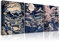 Piy Painting Bilder Landschaft Japanischer Stil auf Leinwand Bild Moderne Wandbilder Kunstdrücke auf Leinwand für Wohnzimmer, Als Geschenk 3x 30x40cm, Mit eingebautem Holzrahmen