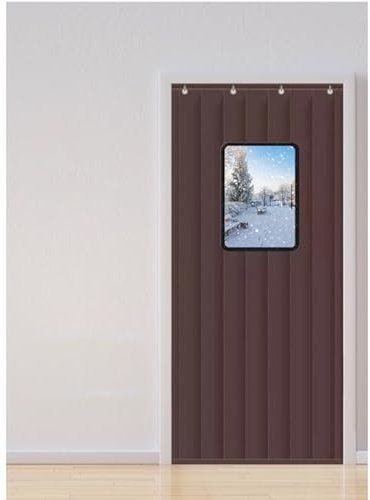 Thermal Insulated Patio Door Curtains, Windproof Door Sound Insulation Blanket, Temporary Door Insulation to Keep Warm, Suitable for Air Conditioner Heater Room, Home