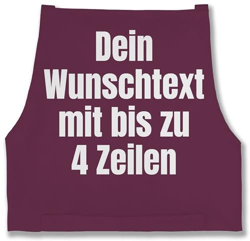 Schürze - Aufdruck selbst gestalten - Wunschtext - 85x69 - Aubergine - kochschürze bedrucken eigenem text zum selber geschenke für hobbyköche drucken lassen aussuchen herren lustig namens