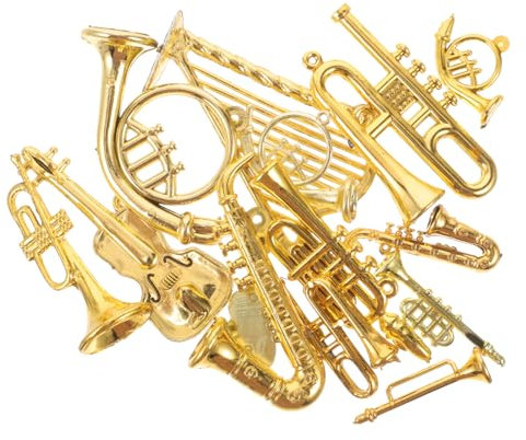 DIKACA 14st Kleiner Musikinstrumentenanhänger Mini-instrumentenmodelle Weihnachtsschmuck Für Musikinstrumente Christbaumschmuck Zum Aufhängen Mini-Saxophon-Modell Statue Acryl Vielfalt