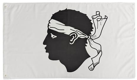 Pandiui23 Drapeau Corse, drapeau couleurs Corse, drapeau 150 x 90 cm, grand drapeau Corse