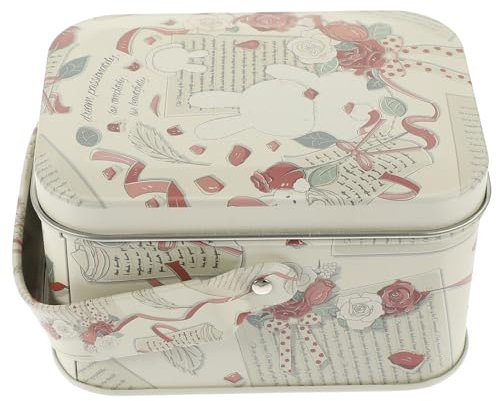 Zerodeko Decorative Tinplate Cookie Box, 10.5 x 7.8 x 6 cm (4.13 x 3.07 x 2.36 inches), As Shown 4, Portable, Sturdy, Adorable Design, Food Safe, Cookie Jar, 3313541031