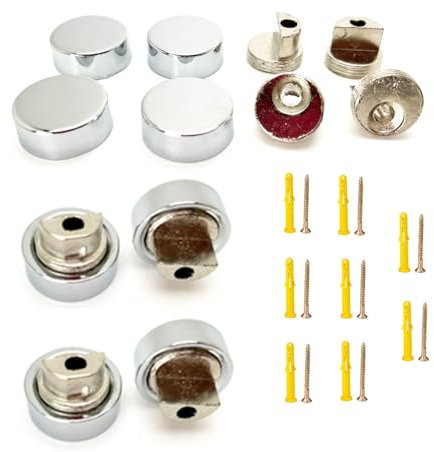 CuiCanfla Lot de 8 entretoises de fixation par serrage - En acier inoxydable - Rondes - Polyvalentes - Avec tube d'expansion et vis - Pour miroir, photo en verre, image acrylique