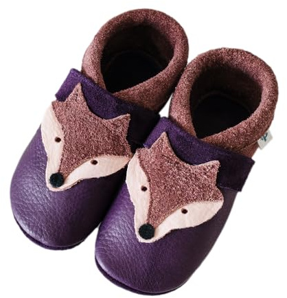 Pantolinos Krabbelschuhe Tiere aus Ökoleder Made in Germany Lauflernschuhe als Geschenk für Jungen & Mädchen Babyschuhe aus Leder weiche Lederpuschen Schlupfschuhe Hausschuhe
