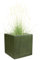 Fibre Clay Box Planters 44cm Indoor Plant Pots Outdoor Planters Striped Finish Flower Pot Patio Decking Lawn Doorstep Porch Houseplant Shrub Topiary Bush Square Plant Pots (Green, Extra Large 75L)