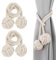 2PCS Curtain Ties, Curtain Rope Tiebacks with Big Woven Double Ball Hand Woven Tie Back Curtain Tie Backs for Curtains for Curtain Decorative Home Room Drapes