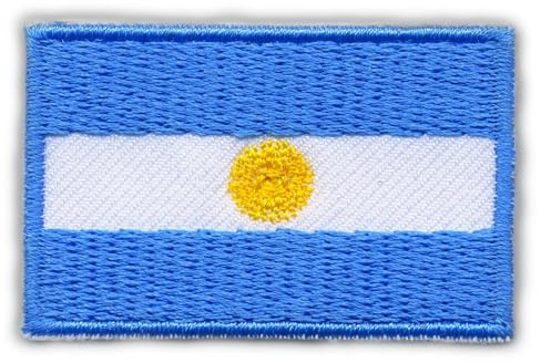 Parche bordado con la bandera de Argentina, parte trasera autoadhesiva, emblema