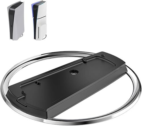 Pied vertical en ABS robuste et acier inoxydable, pied fin compatible avec console Playstation 5 Standard et Slim, support compatible avec PS5 Slim, améliorez votre configuration de jeu