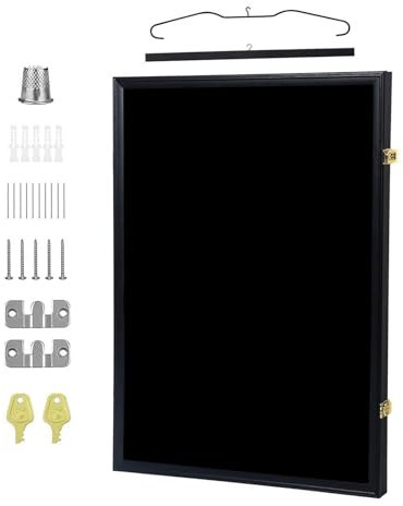 TTETTZ Vitrine mit Trikotrahmen, Abschließbare Wandhalterung für Hockey, Fußball, Mehrzweck