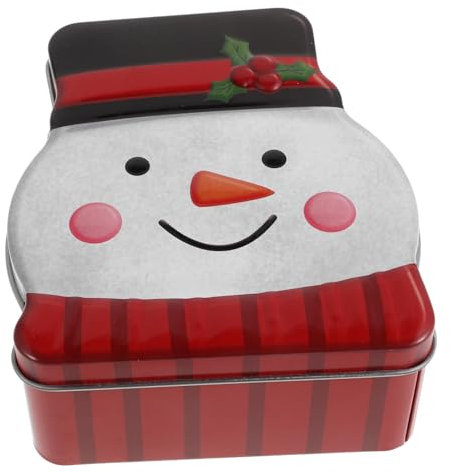 TOYANDONA Caja De Galletas Navideñas Con Tapa De Lata Para Dulces De Invierno Para Guardar Galletas De Muñeco De Chocolate y Comida Festiva Como Recuerdo De Fiesta Para Festivales De Inviern