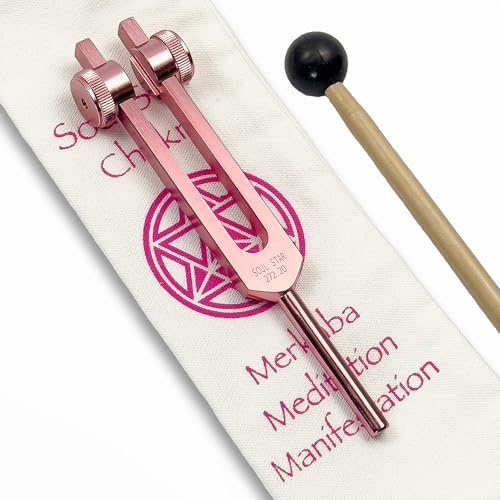 272.20 Merkaba Soul Star Weighted Tuning Fork, Soul Purpose (8th) in Pink | With Carry bag and Striker, Tuning Fork for Healing and Manifestation - Sound Therapy Instruments