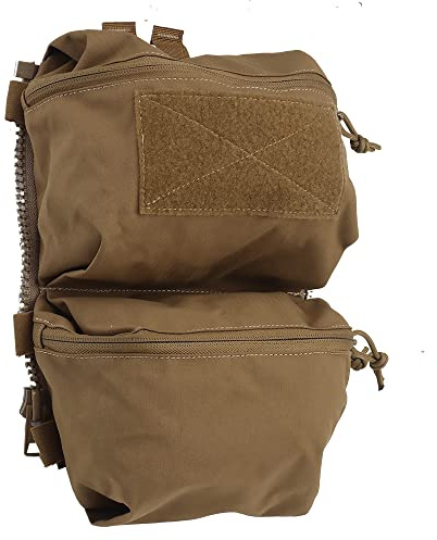 Peminkoo F.erro Style F.CPC V5 Back Panel Double Bag General Purpose Pockets Vest Plate Carrier Accessories Sundries Pouch Airsoft (Khaki)