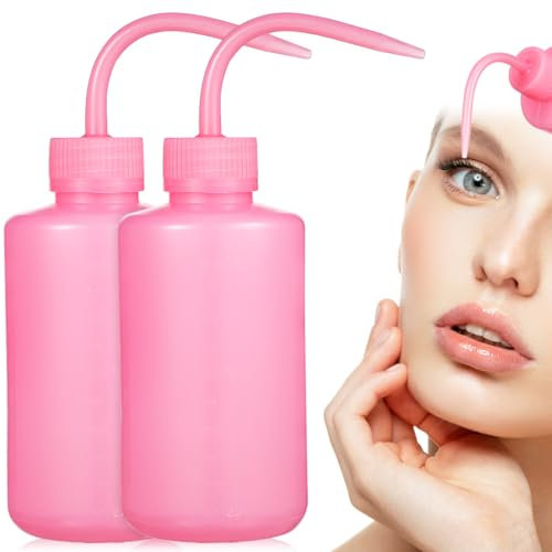 Ipetboom 250 ml Plastic Water Dropper Bottles Squeeze Bottles for Cleaning Eyelashes Ergonomic Design Pink Ideal for Cosmetics and Tattoo Accessories