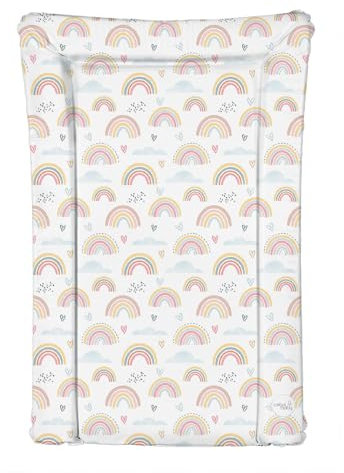 Fasciatoio impermeabile con bordi rialzati, unisex, 46 x 73 cm, motivo: arcobaleni o fiori (arcobaleni)