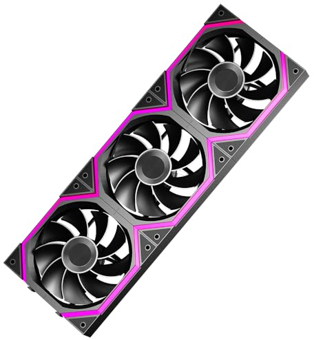 Jungle Leopard Build Blocks UNI Daisy Chain RGB PC Ventilateur 120MM 3er Pack,2000RPM/62.36CFM,5V3PIN ARGB und 12V4PIN PWM Ventilateur (Noir Reverse Blade)