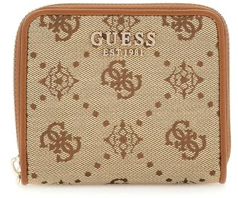 GUESS Neda SLG Zip Around Wallet S Latte Logo